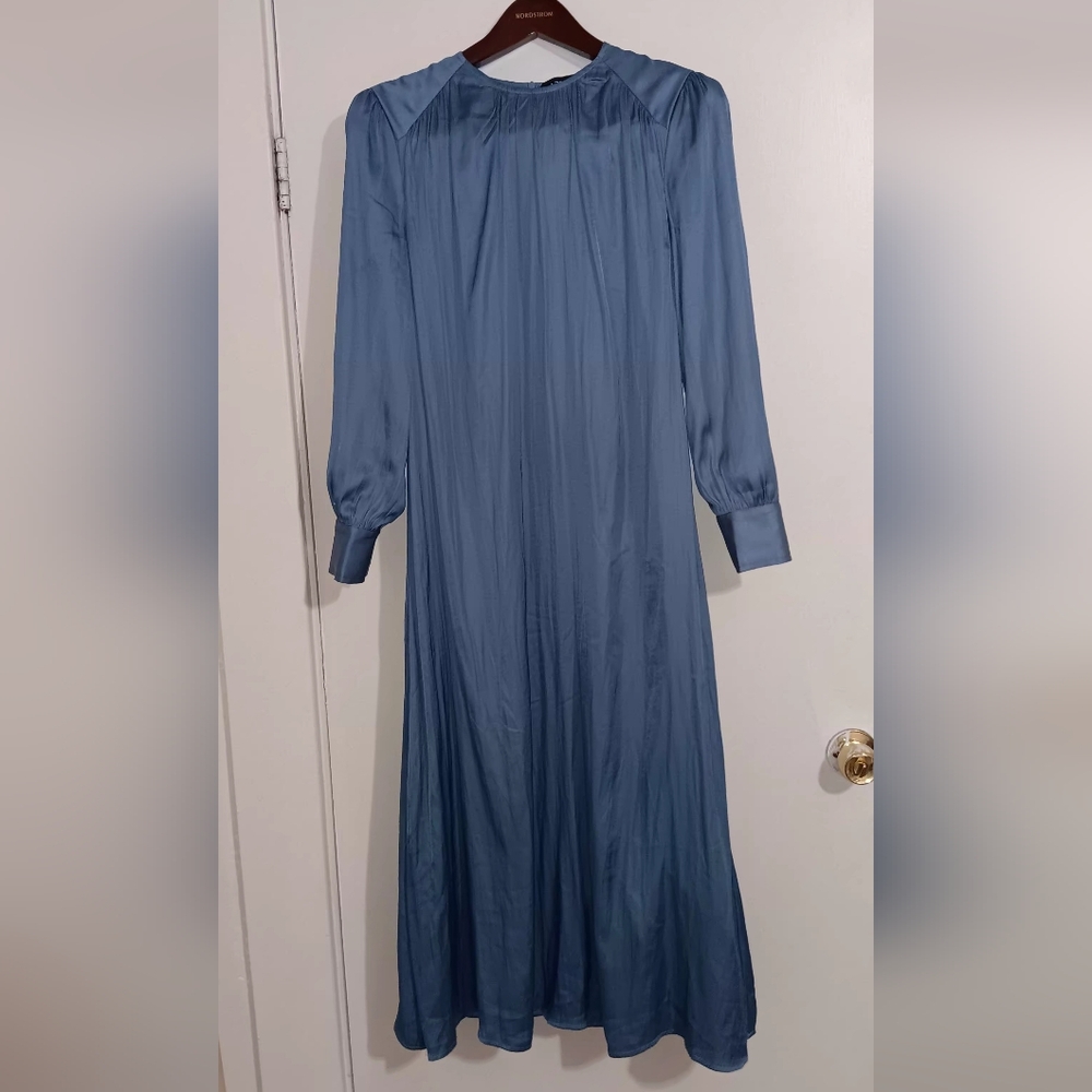 Azelea Elegant Long-Sleeve Dress in Blue